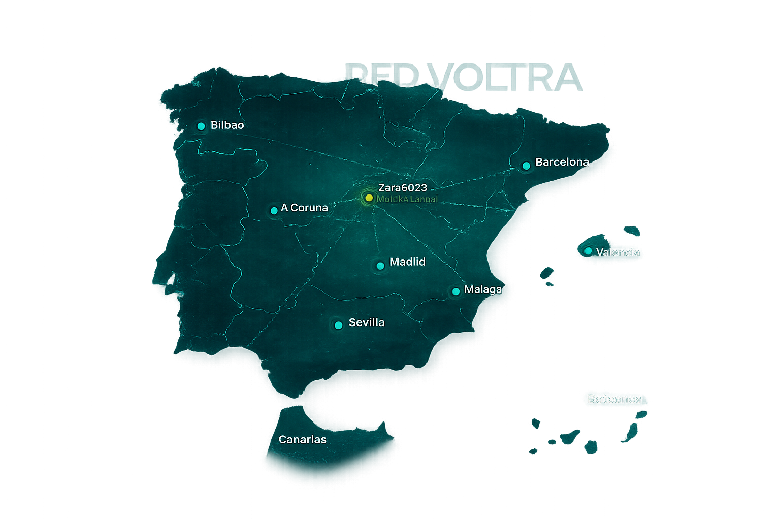 Mapa de la red de Centros VOLTRA en España